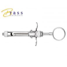 Striekačka s manuálnou aspiráciou Brass Series kruhová rukoväť 1.8ml.