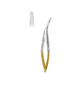 Mikroihelec Castroviejo 140mm tvrdokovová vložka Fine 0,4mm, zahnutý