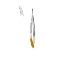 Mikroihelec Castroviejo 140mm tvrdokovová vložka Fine 0,4mm, zahnutý