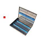 Kazeta nerezová s vrchnákom na 20. nástrojov MAXI 280x125x25mm, červená