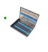 Kazeta nerezová s vrchnákom na 20. nástrojov MAXI 280x125x25mm, zelená