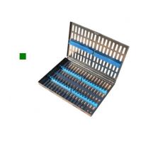 Kazeta nerezová s vrchnákom na 20. nástrojov MAXI 280x125x25mm, zelená