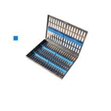 Kazeta nerezová s vrchnákom na 20. nástrojov MAXI 280x125x25mm, modrá