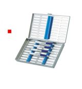 Kazeta nerezová s vrchnákom na 10. nástrojov MIDI 180x125x22mm, červená