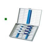 Kazeta nerezová s vrchnákom na 10. nástrojov MIDI 180x125x22mm, zelená