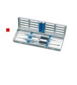 Kazeta nerezová s vrchnákom na 5. nástrojov MINI 180x60x22mm, červená