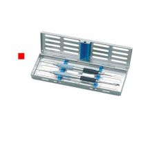 Kazeta nerezová s vrchnákom na 5. nástrojov MINI 180x60x22mm, červená